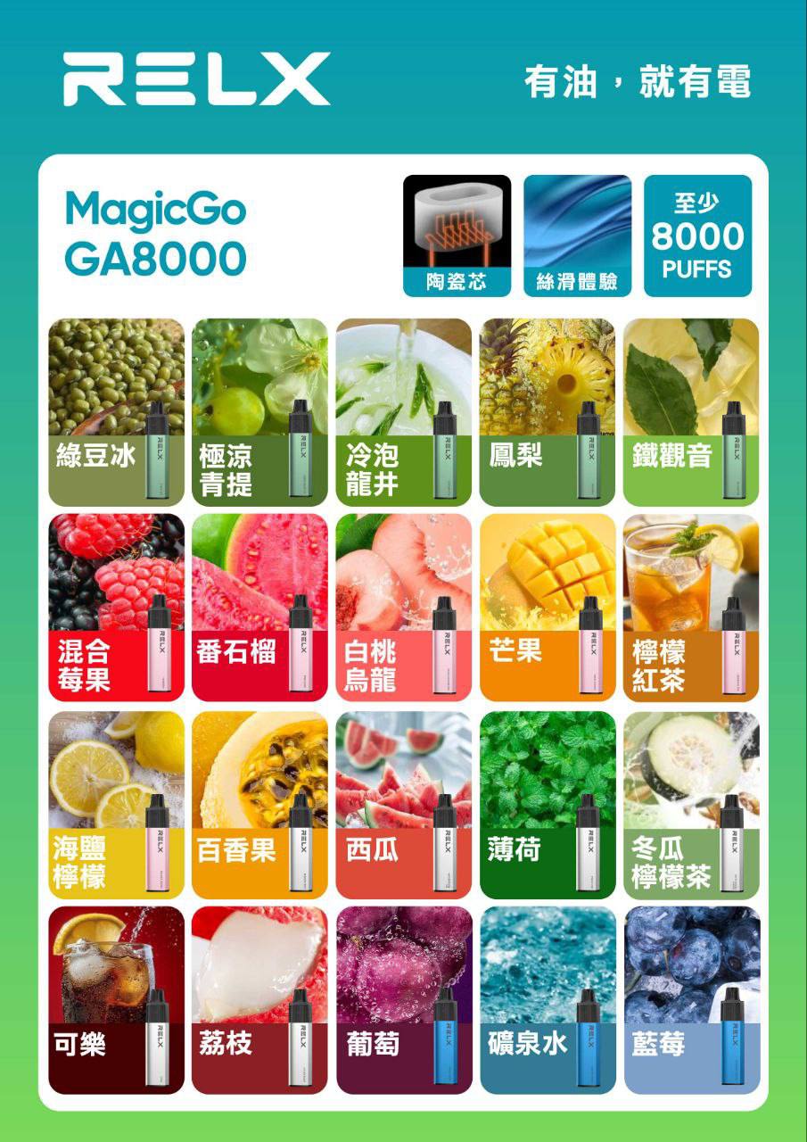 RELX 悅刻8000口一次性拋棄式電子煙